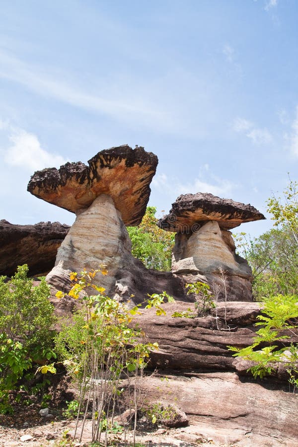 Mushroom stone and blue sky