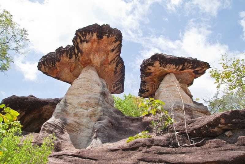 Mushroom stone and blue sky