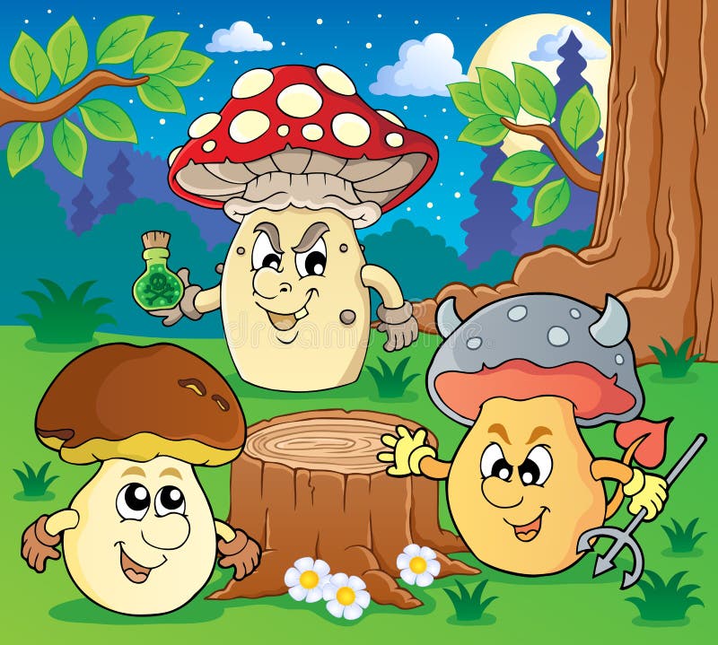 Mushroom theme image 6 vector illustration
