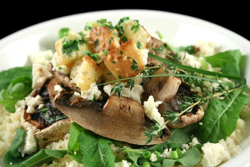 Mushrooms with Ricotta Cheese Stock Photo Image of flavour, lunch