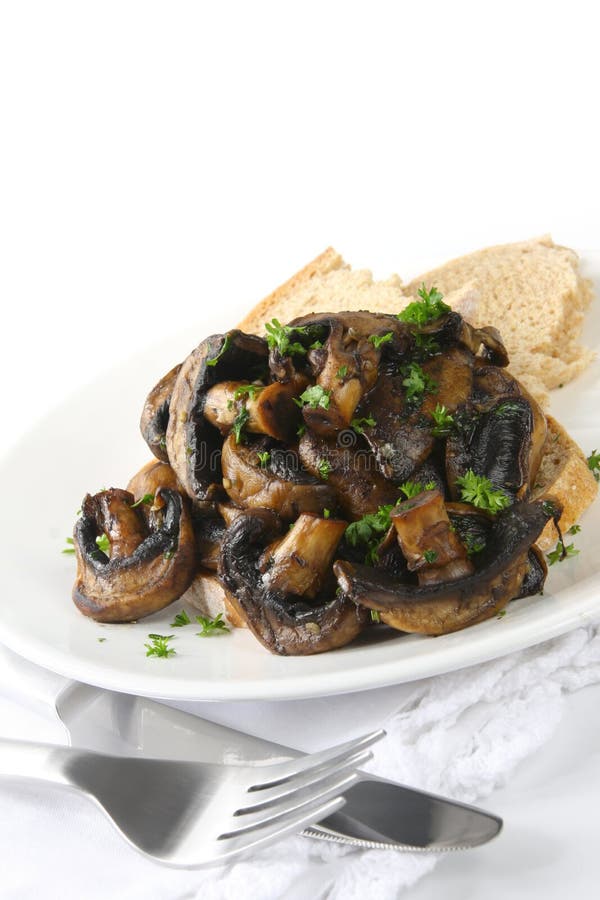 Portobello Mushrooms on White Stock Image Image of background