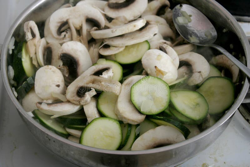 Mushrooms and zucchini stock image. Image of snack, pumpkin 109072959