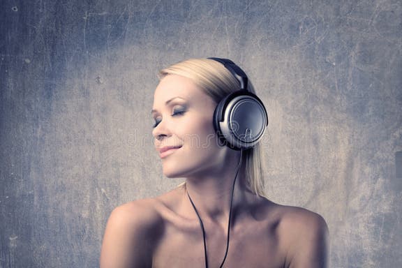 Girl Listening To Music Nude Scene Stock Photos - Free & Royalty-Free