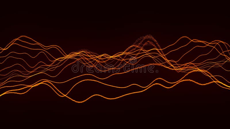 Music abstract background. Equalizer for music. Abstract digital wave of particles. Big data visualization. 3d illustration. 4k stock illustration