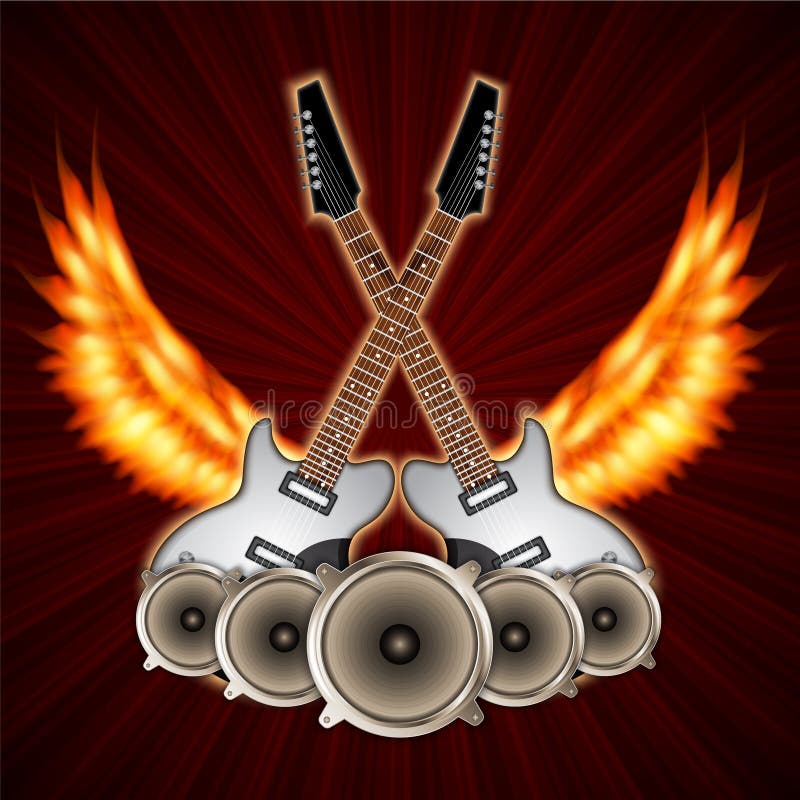 Music Background Guitar Fire Stock Illustrations 551 Music Background