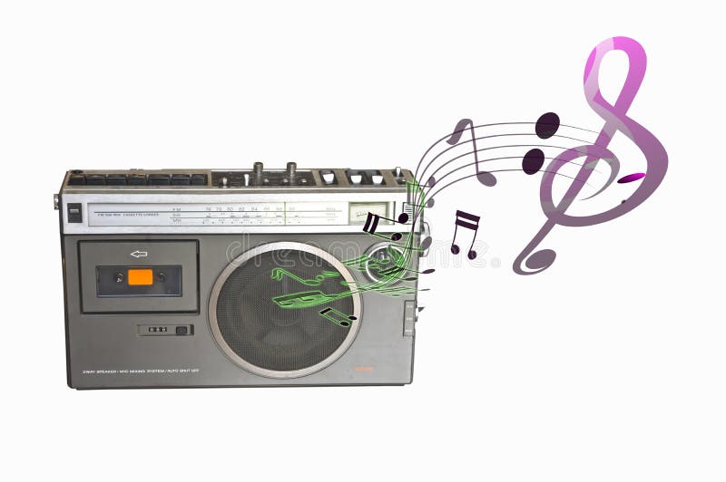 Music background with retro cassette player royalty free stock images Music background with retro cassette player royalty free stock images