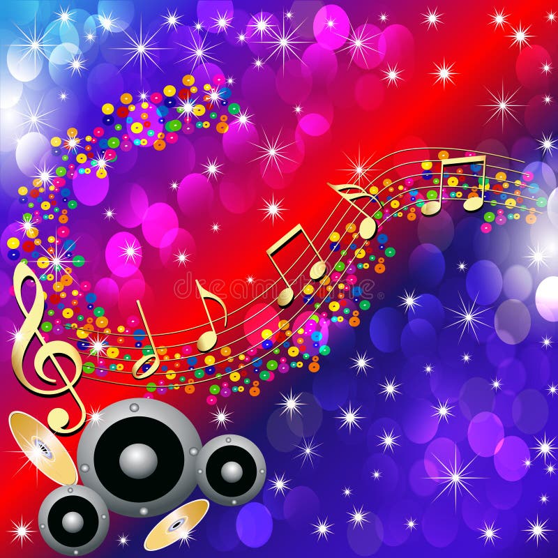 Colorful Music Background with Guitars Stock Vector Illustration of