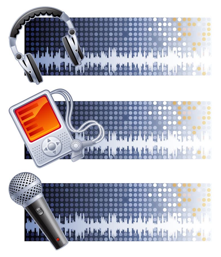 Music banners stock vector. Illustration of decoration 8861810