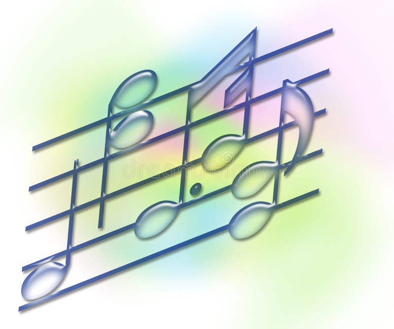Music Bars & Notes - soft pastel stock illustration