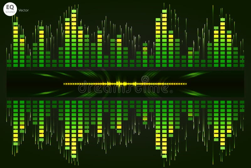 Music Beat . Green Lights Background. Abstract Equalizer. Sound Wave. Audio  Equalizer Technology. Detailed Bokeh Stock Illustration - Illustration of  player, music: 103180373