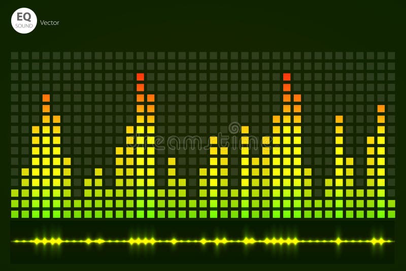 Music Beat . Green Lights Background. Abstract Equalizer. Sound Wave. Audio  Equalizer Technology. Detailed Bokeh Stock Illustration - Illustration of  audio, background: 103180516