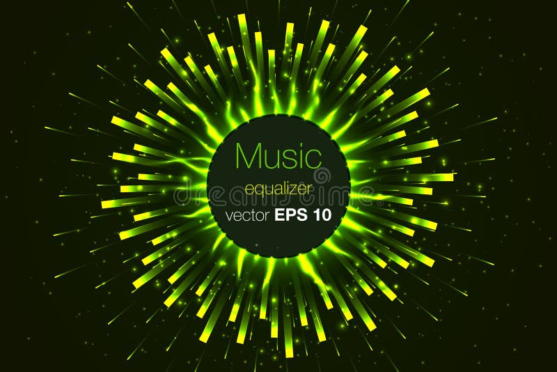 Music Beat . Green Lights Background. Abstract Equalizer. Sound Wave. Audio  Equalizer Technology. Detailed Bokeh. Spa Stock Illustration - Illustration  of abstract, colorful: 103180567