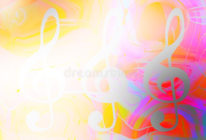 Music Clef in Sun Light and Color Background. Music Concept. Copy Space.  Stock Illustration - Illustration of notebook, paper: 83207718