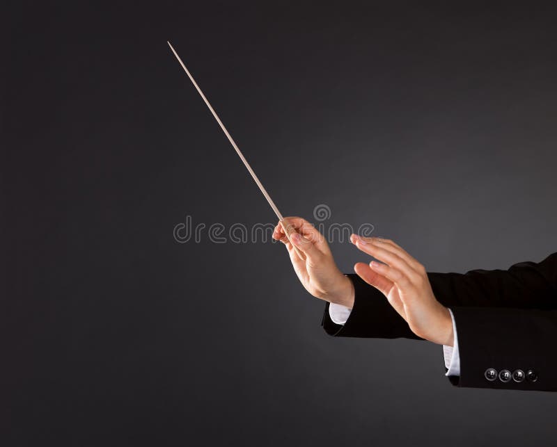 Orchestra Conductor Hands Baton Stock Image Image of male, background