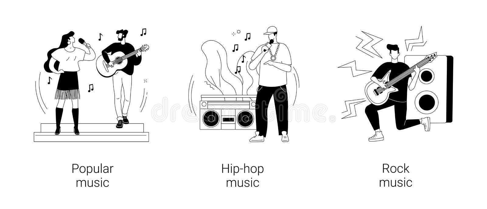 Rap Music Hip Hop Culture Icon Set Design Elements Stock Vector