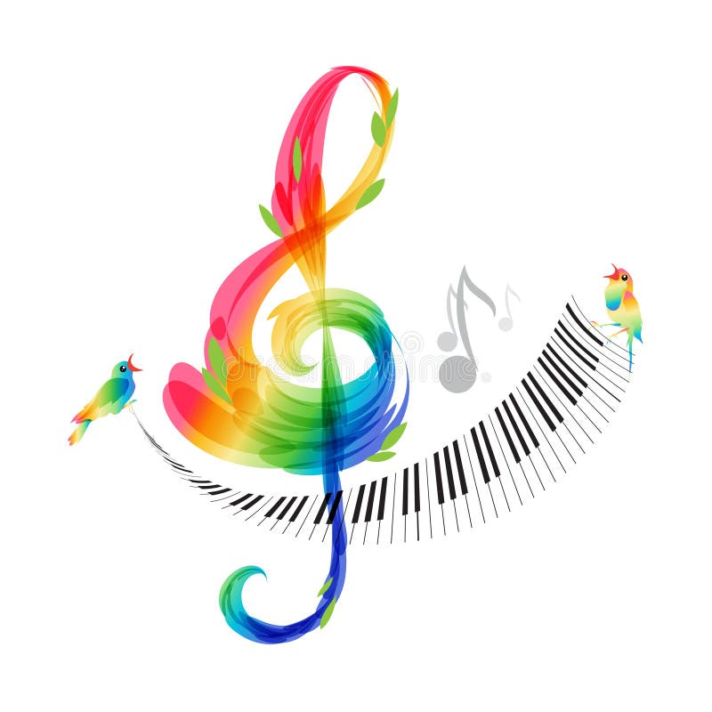 Music design, treble clef and piano keyboard vector vector illustration
