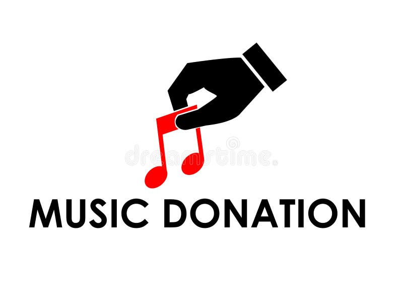 Music Donation Logo Design Concept Stock Vector Illustration of