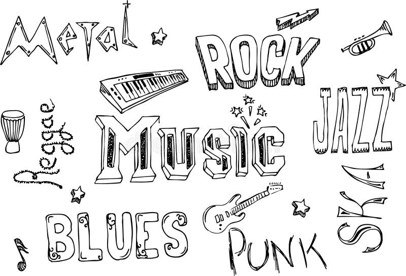 Music doodles royalty free illustration