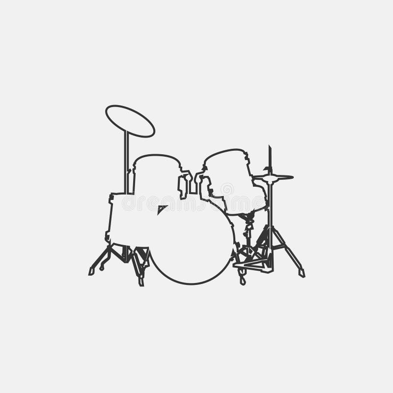 Music Drum Set Icon Illustration Symbol Eps 10 Grey Stock Illustration