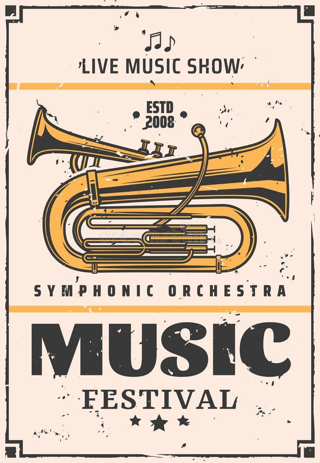 Live music show and festival, vector trumpet stock illustration Live music show and festival, vector trumpet stock illustration