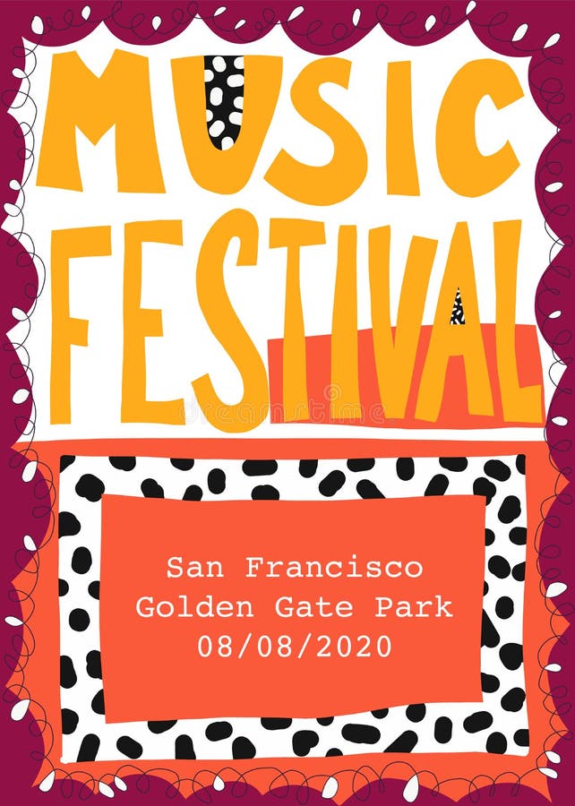 Music festival poster template hand drawn vector illustration vector illustration Music festival poster template hand drawn vector illustration vector illustration