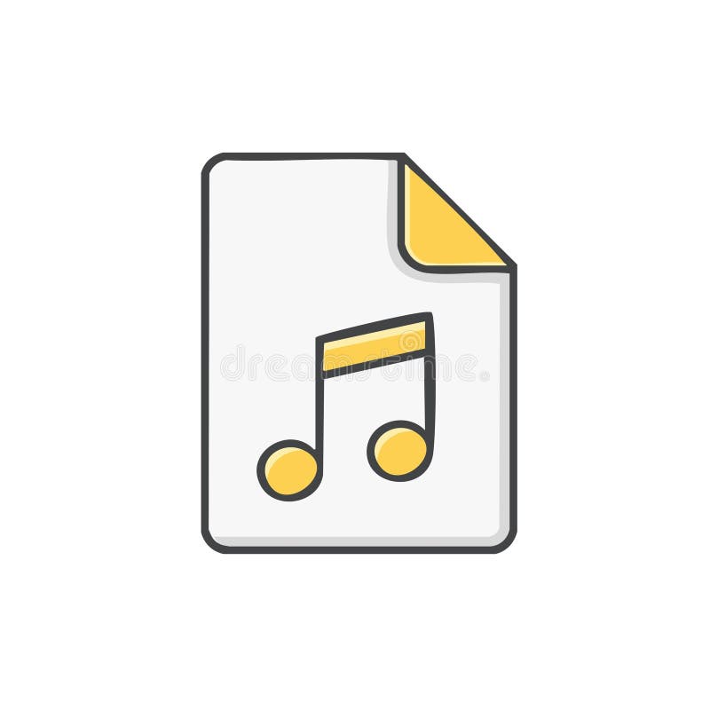 Music File Icon with Note Symbol. Design for Audio and Media Applications royalty free illustration