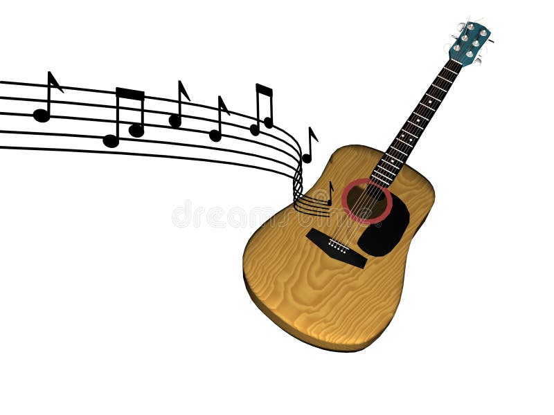 Music Floating Country Folk Guitar Stock Illustration - Illustration of  composition, hobby: 11717378