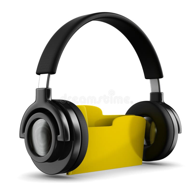 Music folder on white background. 3d image