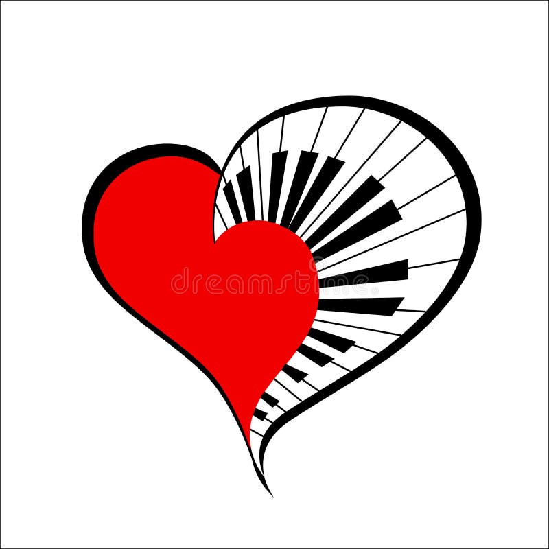 Music heart. vector