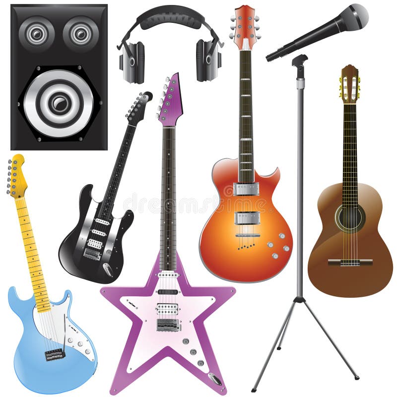 Music instruments vector illustration