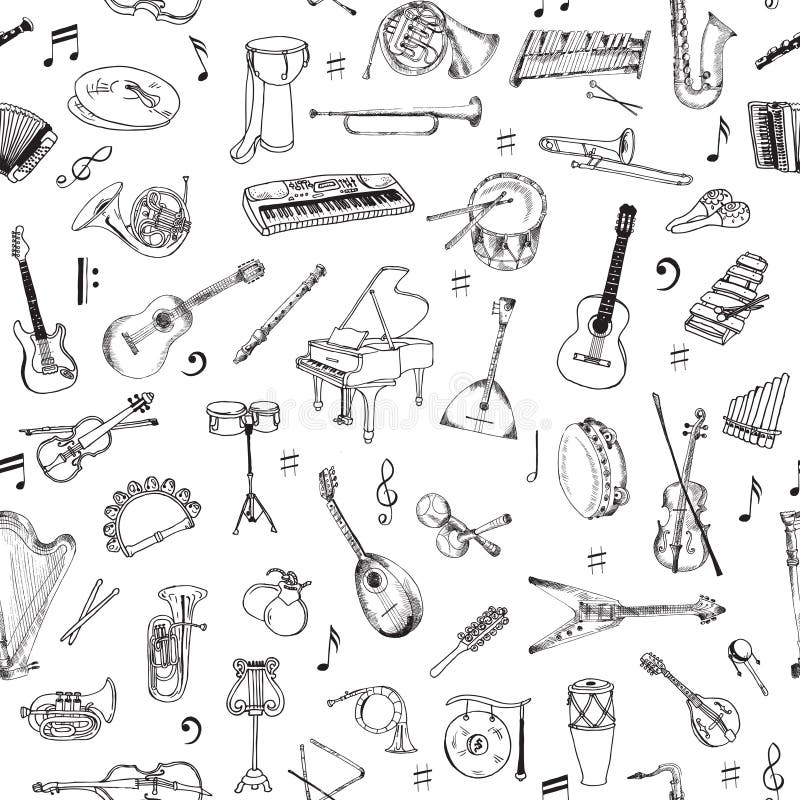 Music Instruments Background royalty free illustration