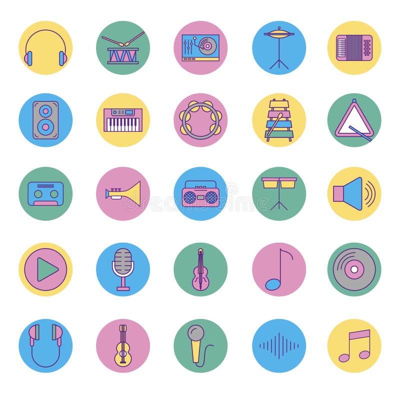 music instruments and set icons vector illustration design