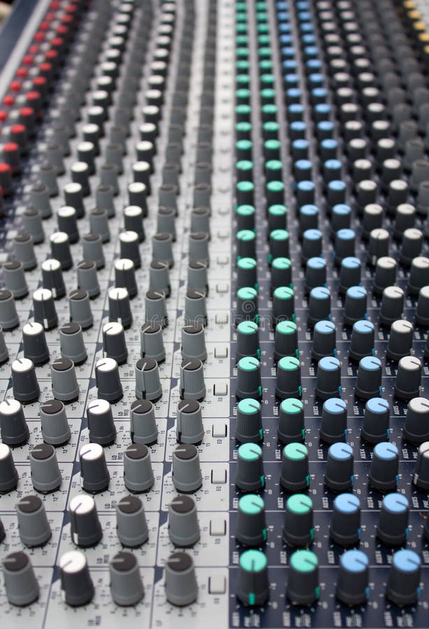 Close up shot of music mixer