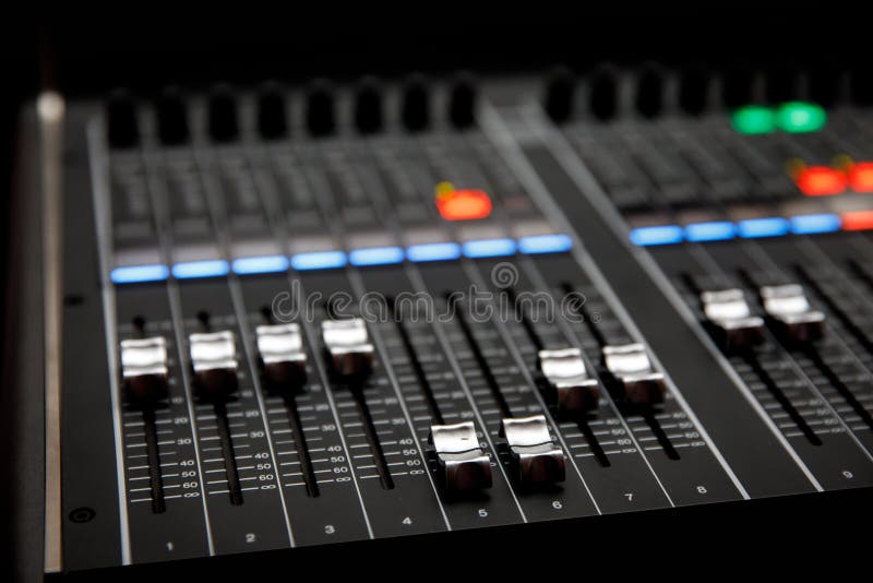 Music Mixer Control Panel. Sound Control Sliders Stock Image Image of
