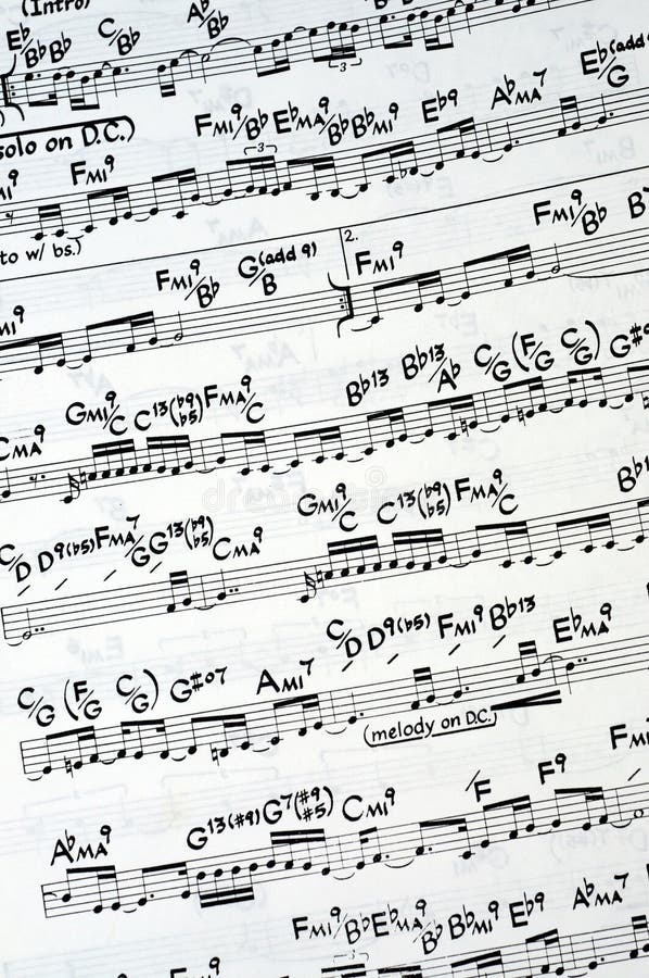 Close-up of a the score of an old jazz classic. Paper notation stock images, royalty-free photos and pictures