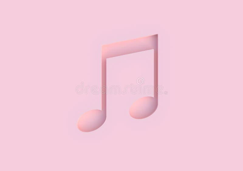 Music Note 3d Icon On Pastel Pink Background Stock Illustration Illustration Of Musical Icon