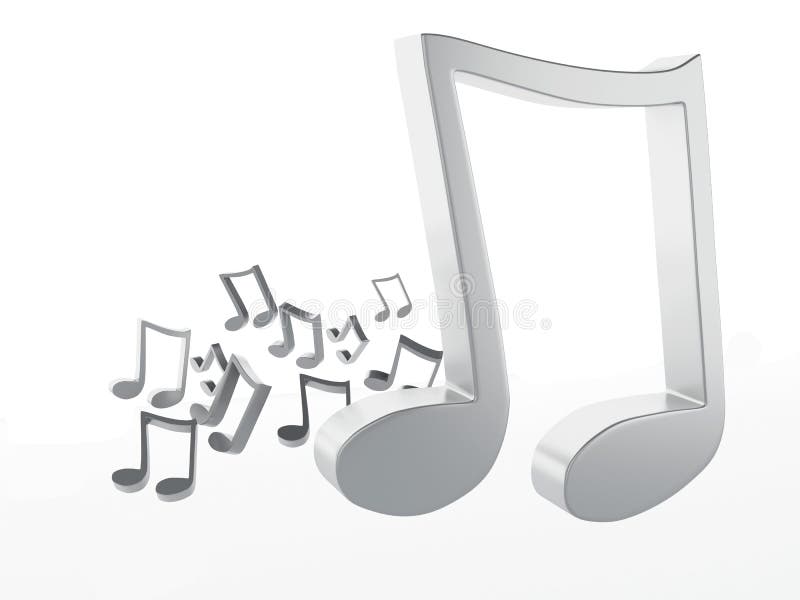 Music note 3D. Isolated on white background royalty free illustration Music note 3D. Isolated on white background royalty free illustration