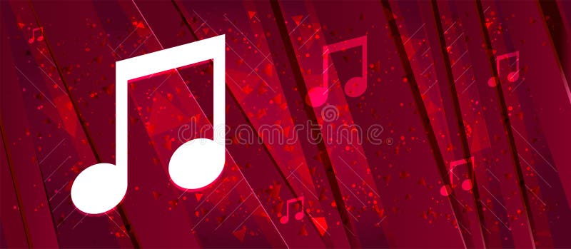 Music Note Icon Abstract Design Bright Red Banner Background Stock Vector -  Illustration of editing, abstract: 158417072