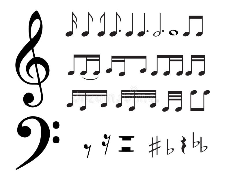 Isolated music notes and symbols.eps file is available