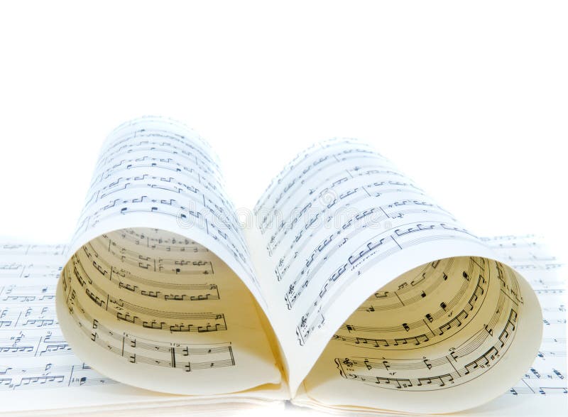 Music notes. Isolation on white. Paper notation stock images, royalty-free photos and pictures