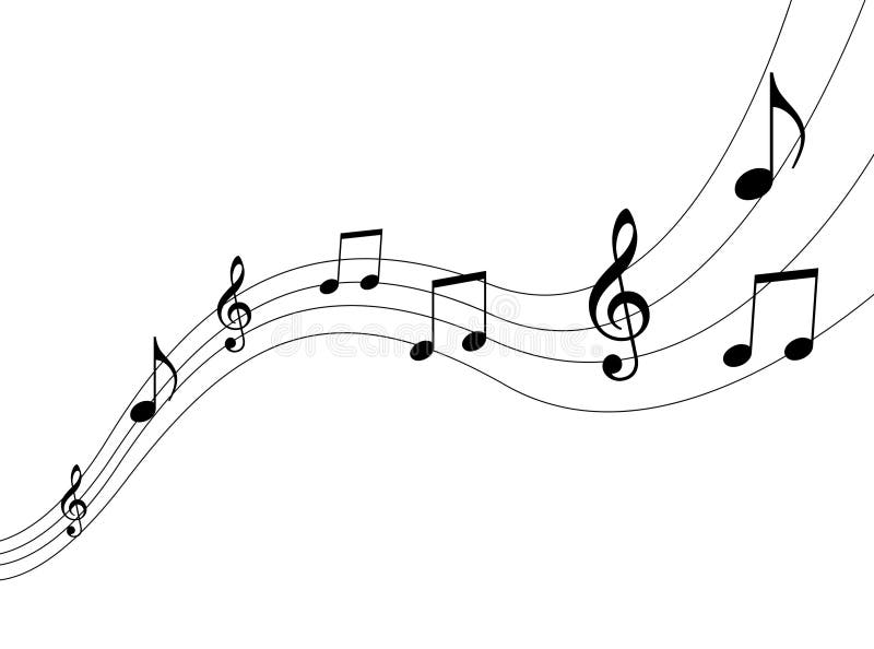 Notas musicales ilustraciones aislado sobre fondo blanco.