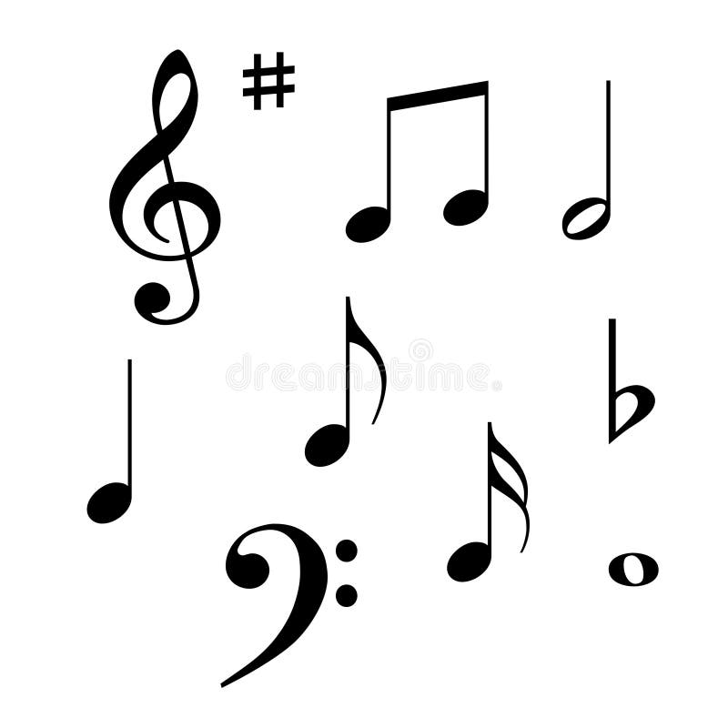 Notas musicales diseno elementos.