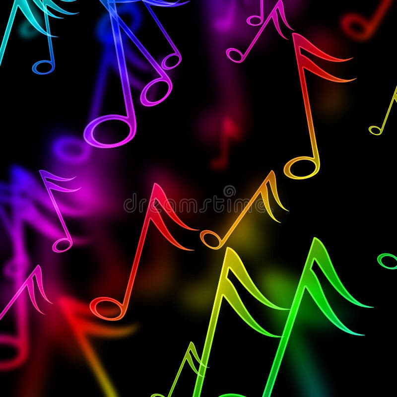 Rainbow Colored Musical Notes Isolated On Black Background Stock Photo   Download Image Now  iStock