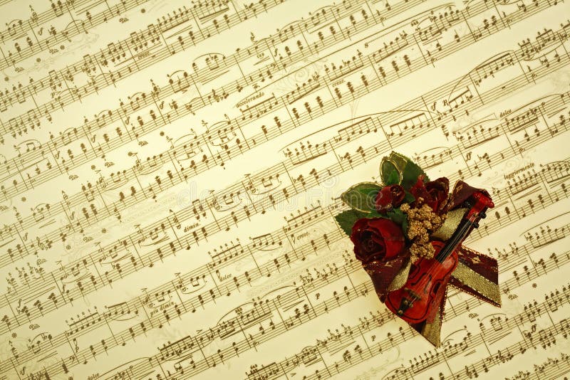 Vintage music notes background in sepia tone. Paper notation stock images, royalty-free photos and pictures