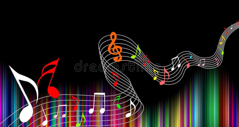 Music notes background multicolored. vector illustration. stock illustration