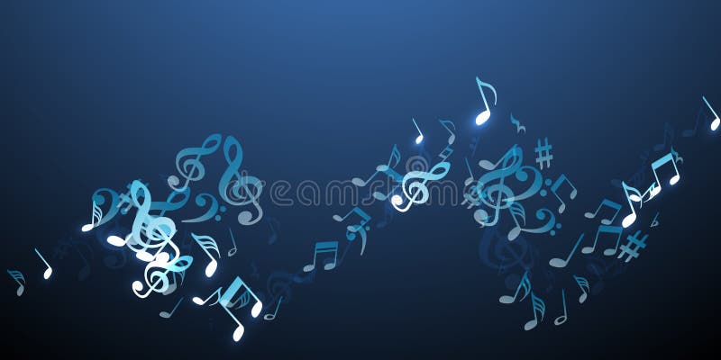 Music Notes Cartoon Vector Wallpaper. Melody Stock Vector - Illustration of  symbol, blue: 236791808
