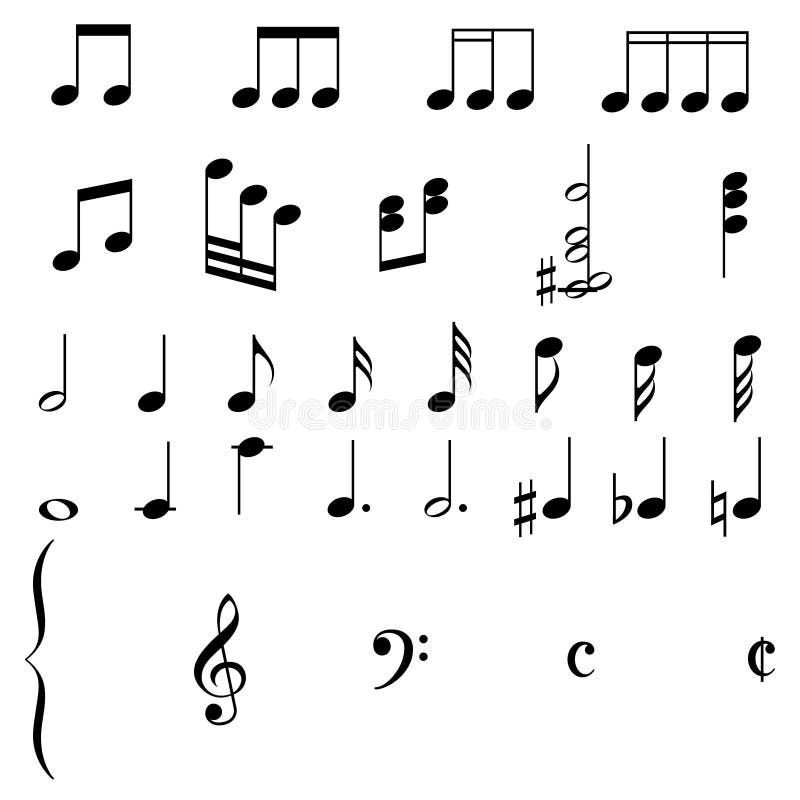 Varios ilustraciones de partitura a elementos.