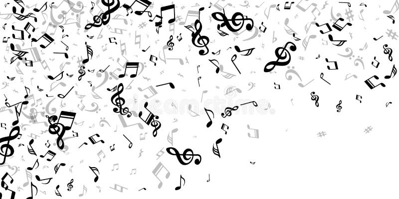 Music Notes Flying Vector Background. Symphony Stock Vector