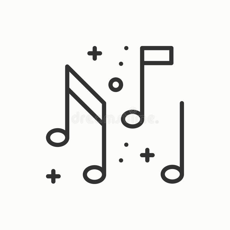 Music, notes icon. Disco, dance, nightlife club. Party celebration birthday holidays event carnival festive. Thin line stock illustration Music, notes icon. Disco, dance, nightlife club. Party celebration birthday holidays event carnival festive. Thin line stock illustration