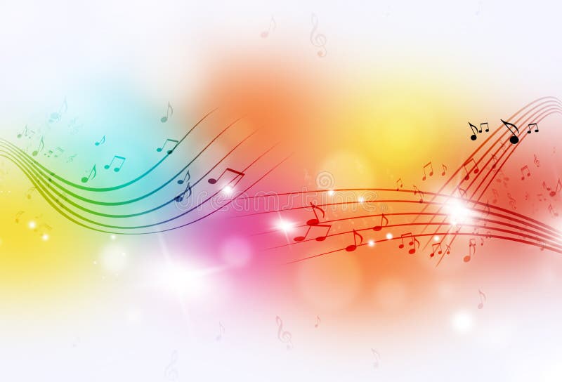 Music Notes Multicolor Background